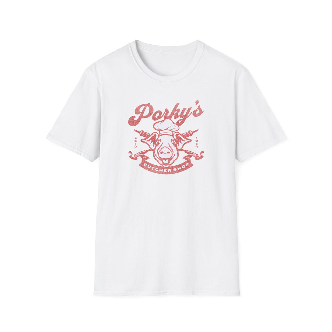 Porky’s Butcher Shop T-Shirt — Retro Pig Logo Tee