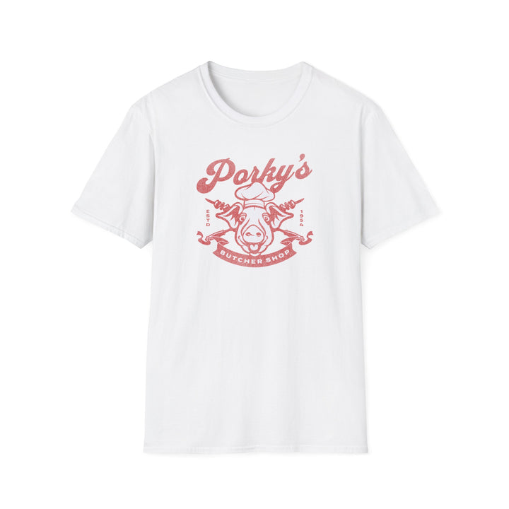 Porky’s Butcher Shop T-Shirt — Retro Pig Logo Tee