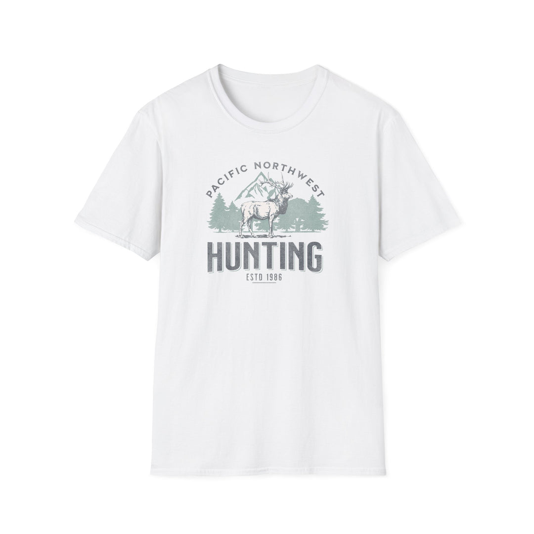 Pacific Northwest Hunting T-Shirt — Elk & Mountain Graphic