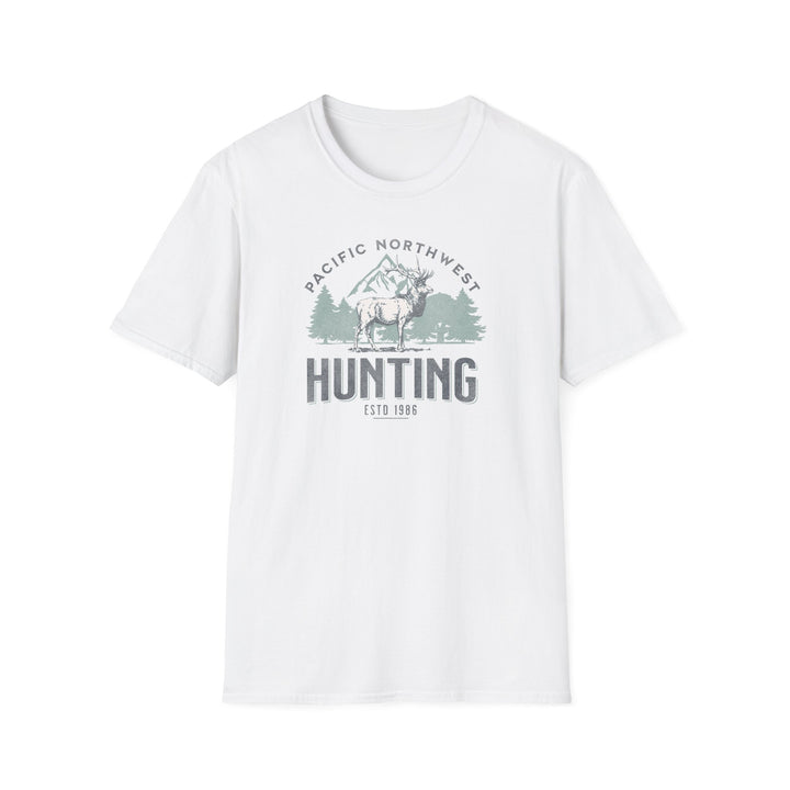 Pacific Northwest Hunting T-Shirt — Elk & Mountain Graphic