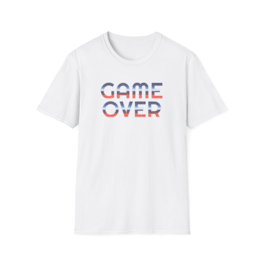 Game Over T-Shirt — Retro Striped Gaming Graphic Tee