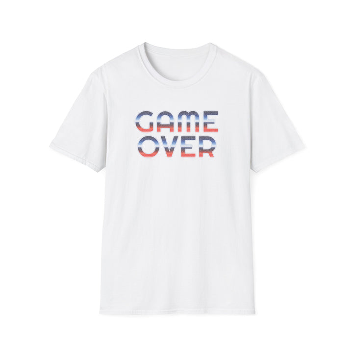Game Over T-Shirt — Retro Striped Gaming Graphic Tee
