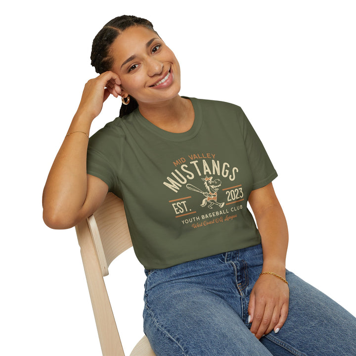 Youth Vintage Baseball Club T-Shirt - Mid Valley Mustangs EST. 2023