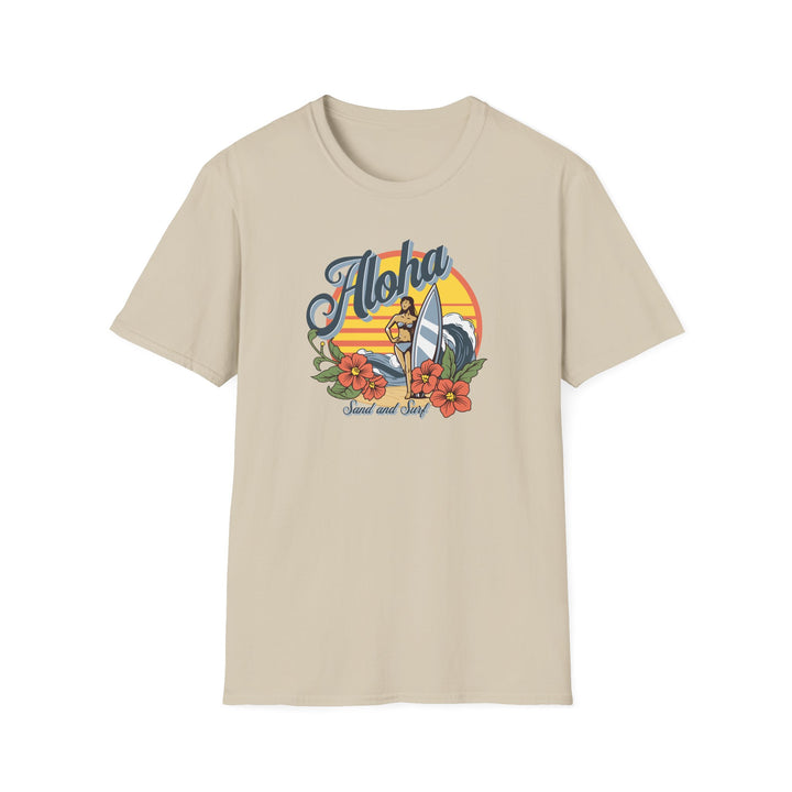 Aloha Surf Vintage Graphic Tee — Hawaiian Sunset Floral T‑Shirt