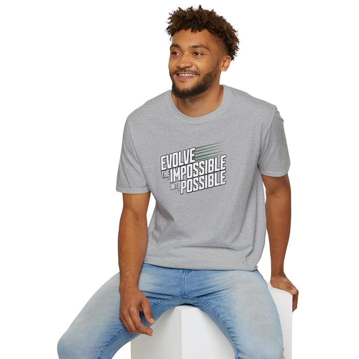 Motivational T-Shirt — "Evolve the Impossible Into Possible" Inspirational Tee
