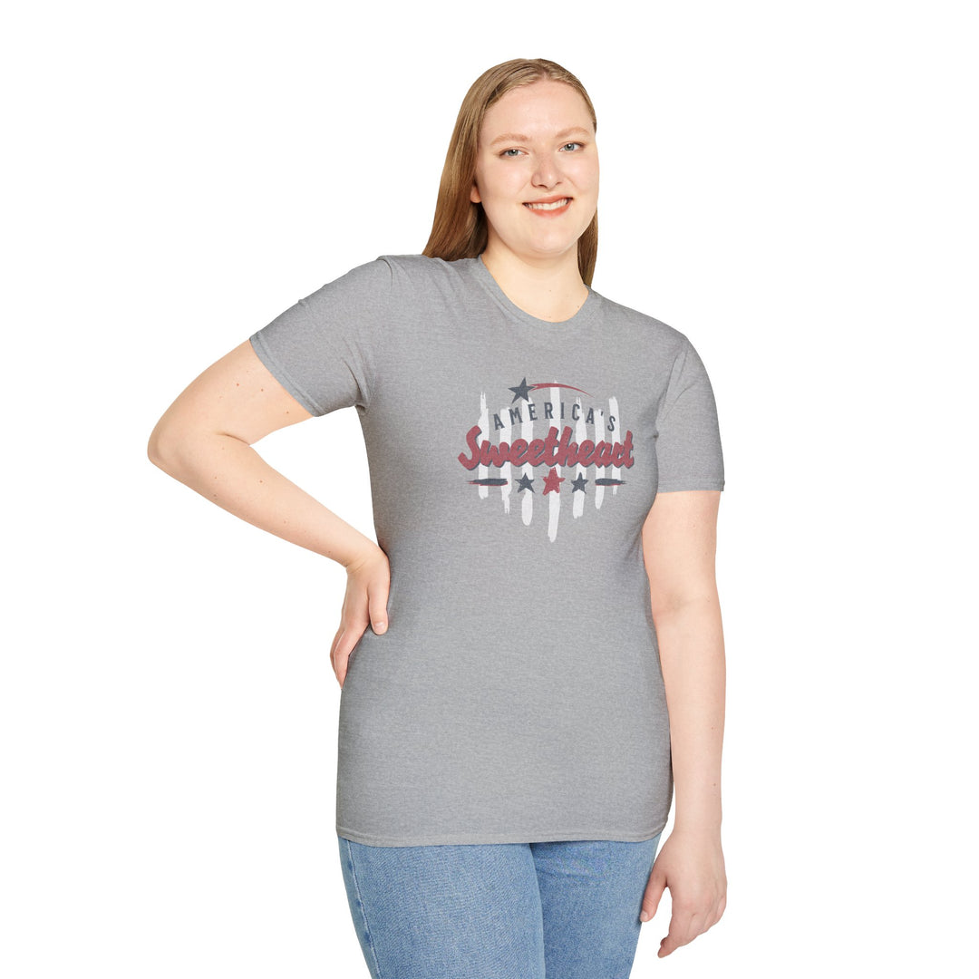 America's Sweetheart T-Shirt - Retro Patriotic Stars & Stripes Tee