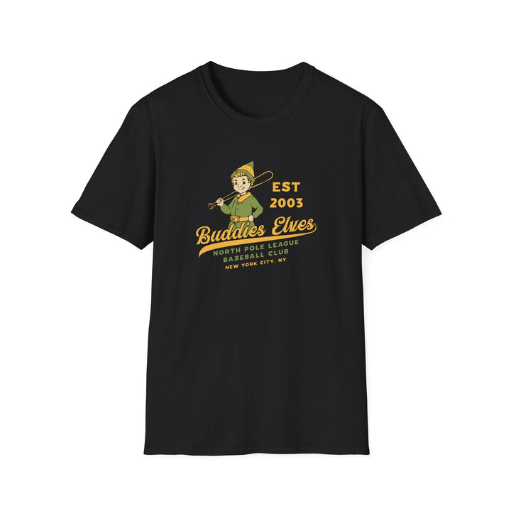 Buddies Elves Baseball T-Shirt – 'Est 2003' North Pole Club Vintage Tee