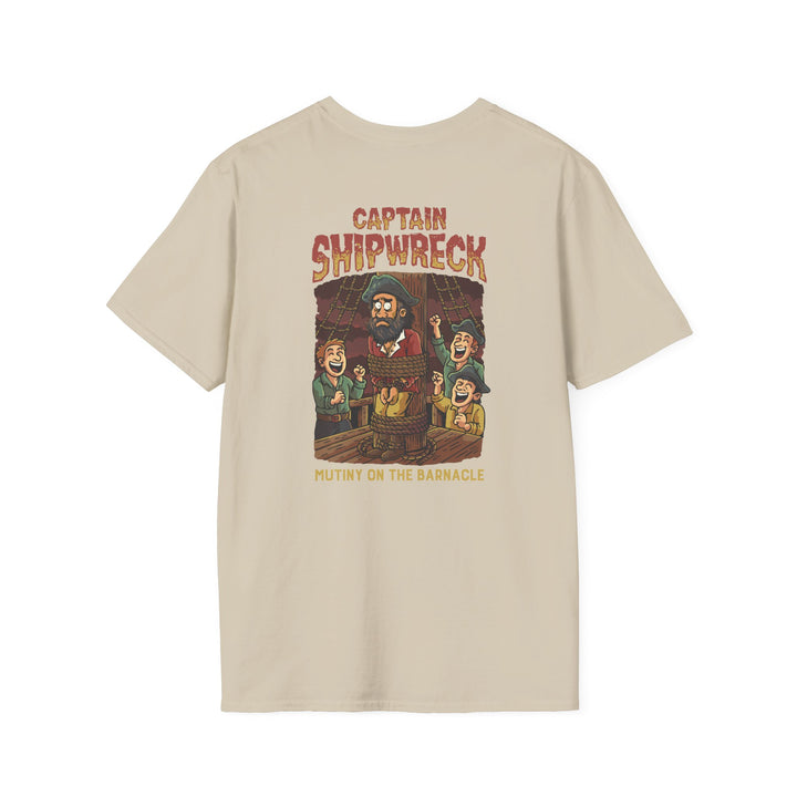Captain Shipwreck T-Shirt — Pirate Crew Graphic Tee (Mutiny on the Barnacle)