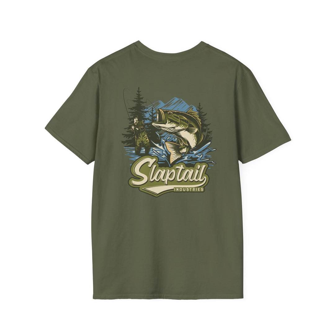 Fishing T-Shirt — "Slaptail Outdoors" Bass Logo Tee