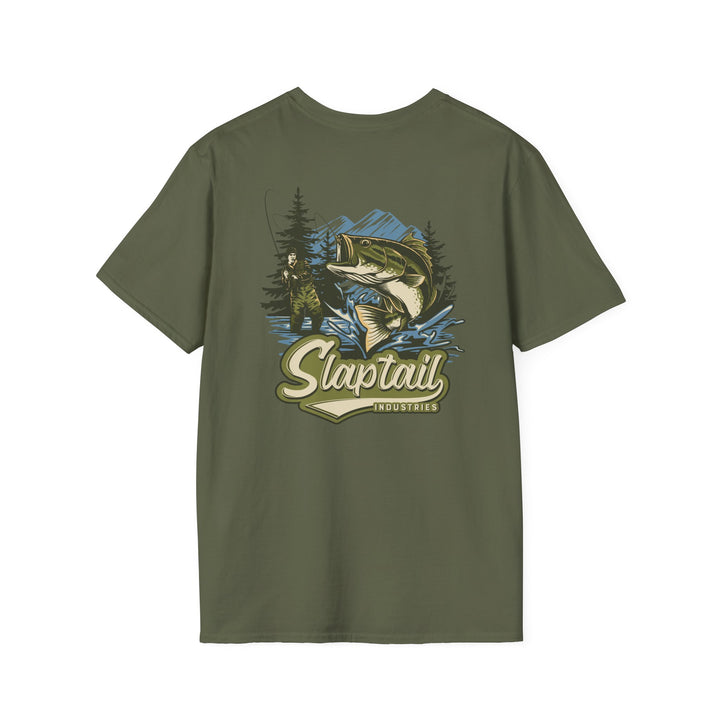 Fishing T-Shirt — "Slaptail Outdoors" Bass Logo Tee