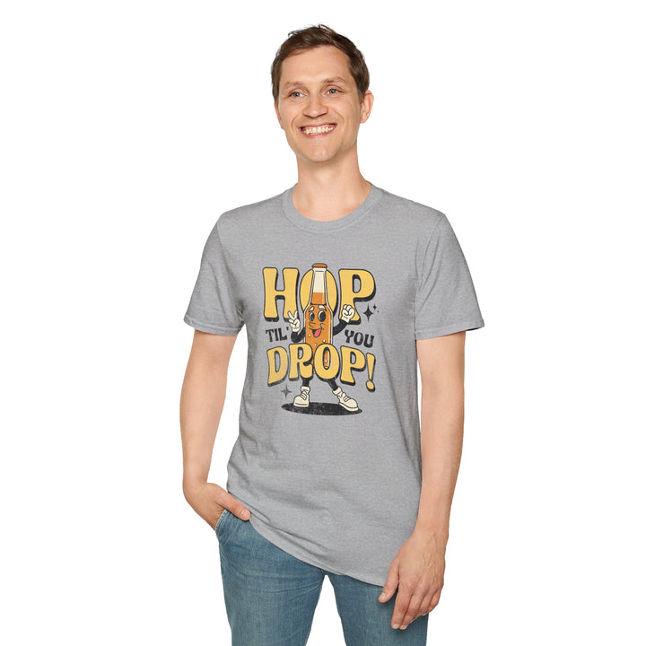 Hop Till you Drop Beer Shirt - Unisex Softstyle T-Shirt