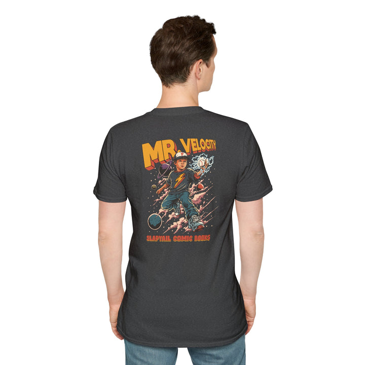 T-Shirt — "MR. VELOCITY" Retro Comic Baseball Graphic Tee