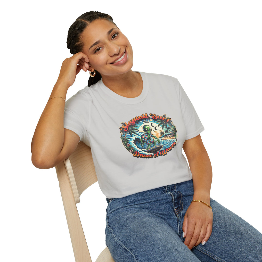 T-Shirt — "Slaptail Surf Club" Astronaut Surfing Vintage Graphic Tee
