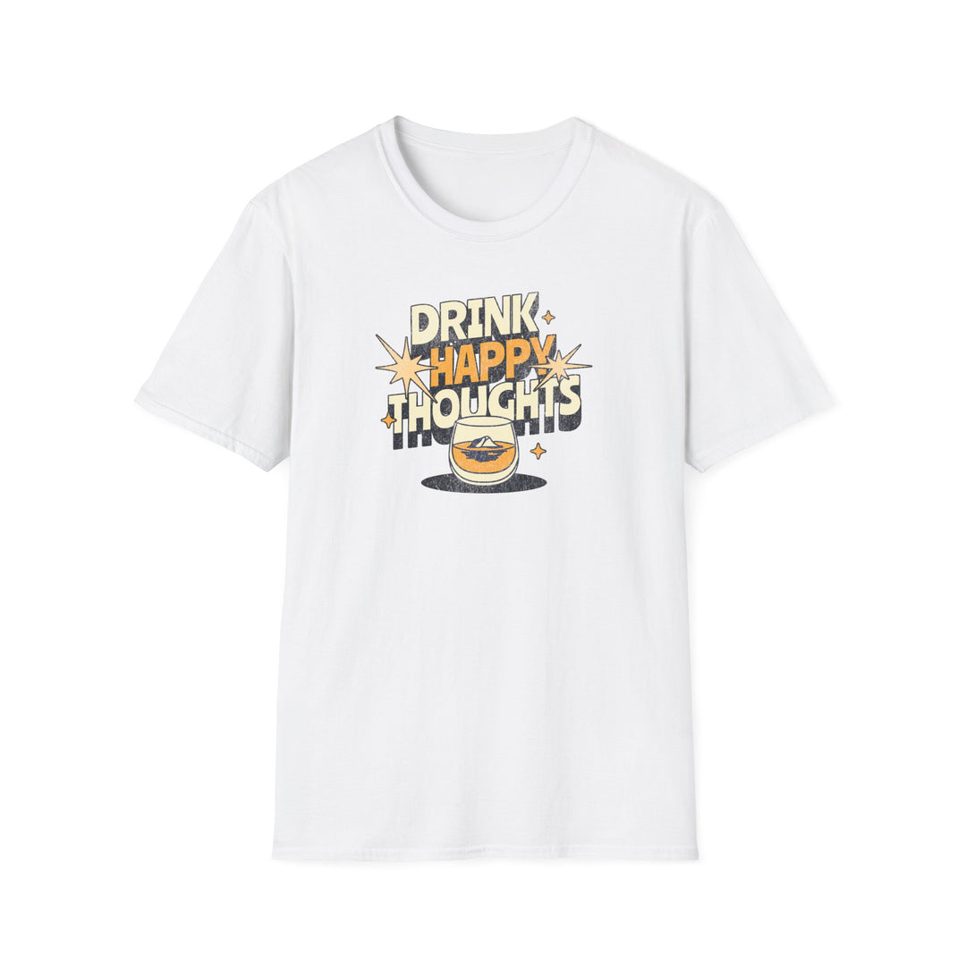 Drink Happy Thoughts T-Shirt — Retro Cocktail Tee