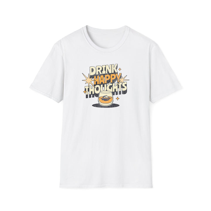 Drink Happy Thoughts T-Shirt — Retro Cocktail Tee