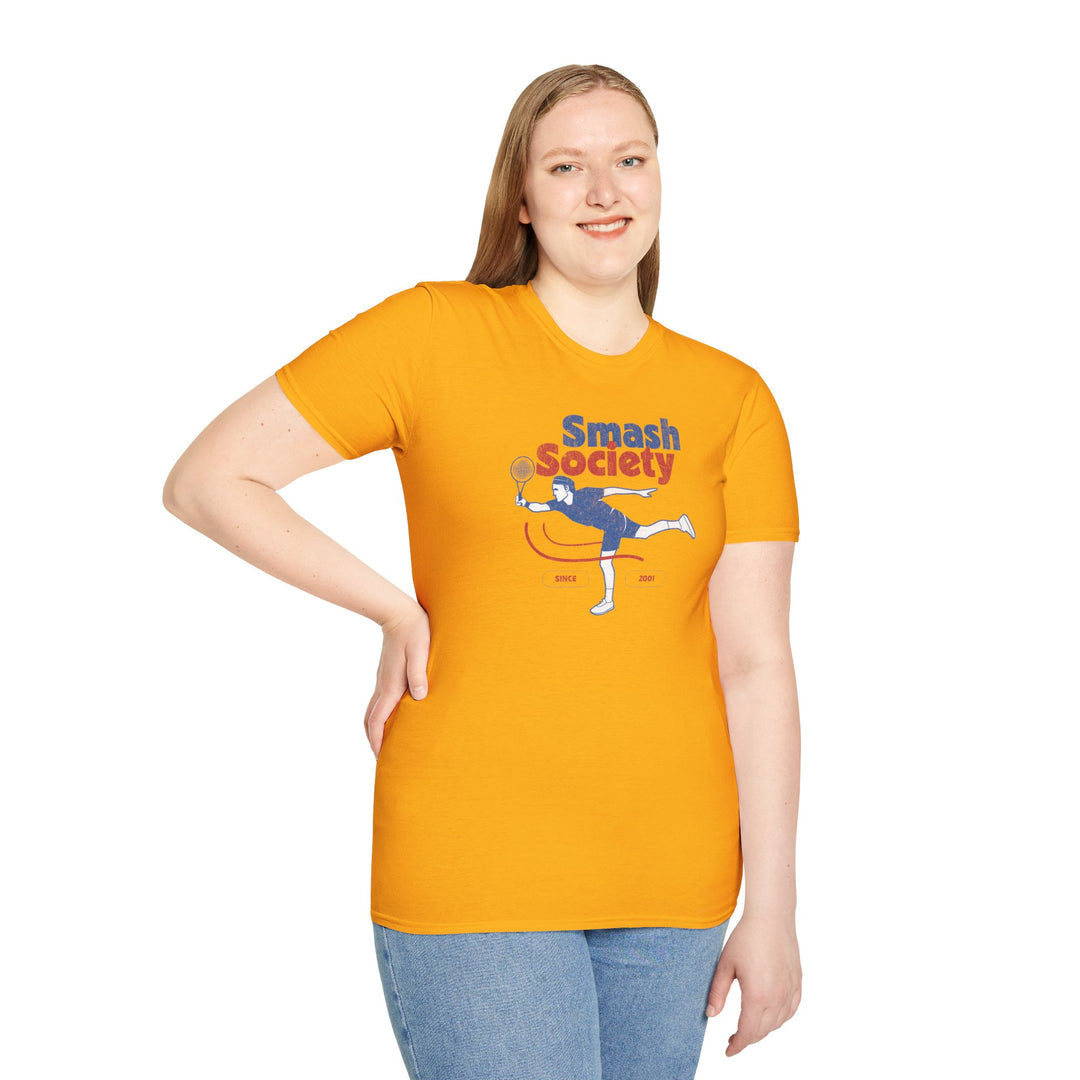 Smash Society T-Shirt — Retro Racket Graphic for Players & Fans