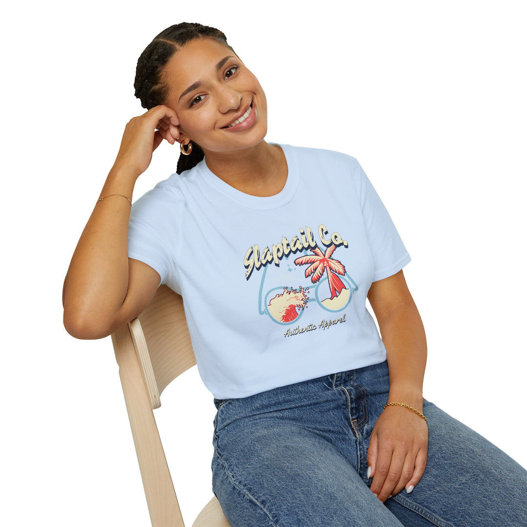 T-Shirt — 'Slaptail Co.' Retro Palm Beach Graphic Tee
