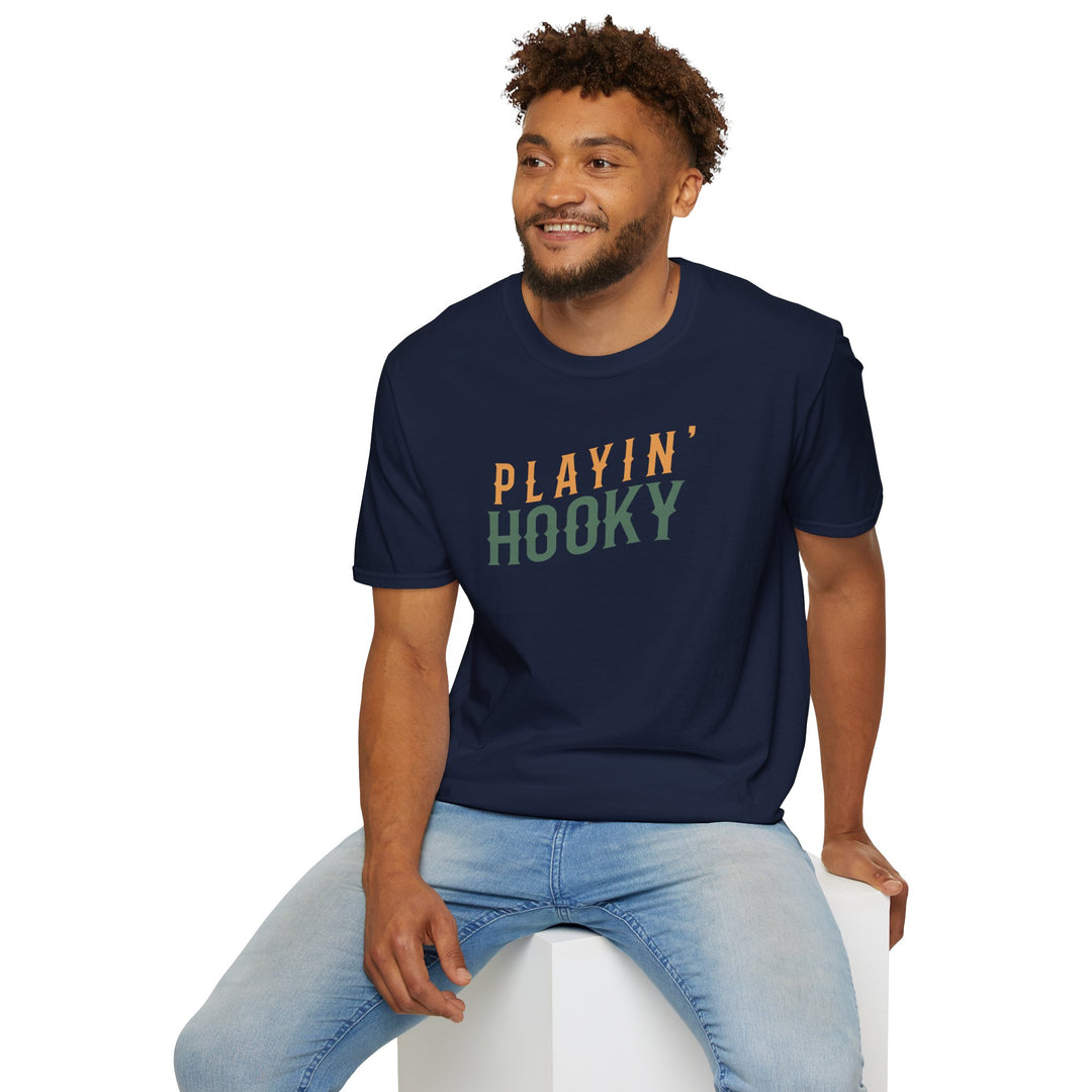 Playin' Hooky T-Shirt — Vintage Crabby Ol Bastard Fishing Tee