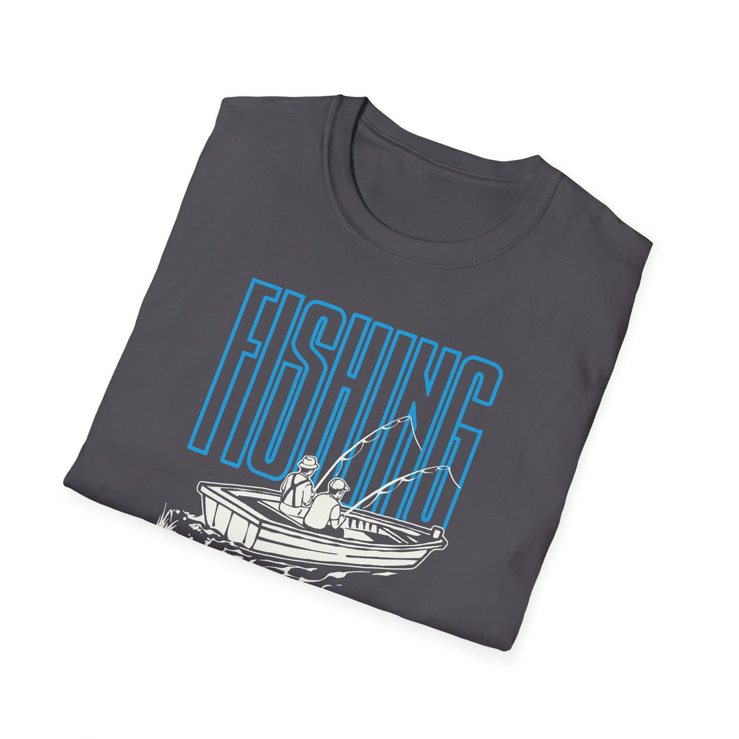 Fishing Is Cheaper Than Therapy T-Shirt — Boat Angler Graphic Tee