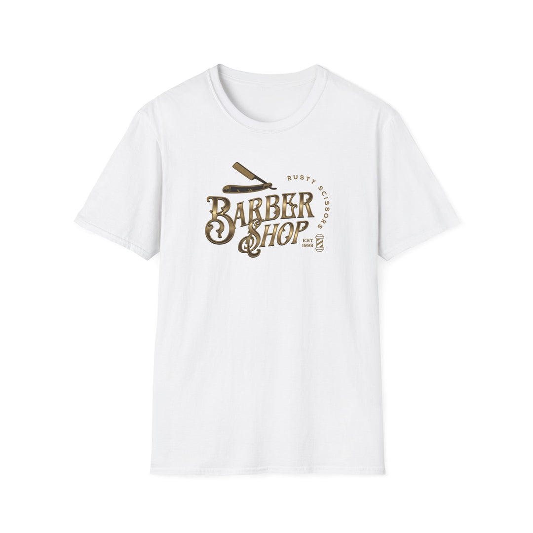 Barber Shop Vintage Razor T-Shirt — Retro Barbering Logo Tee