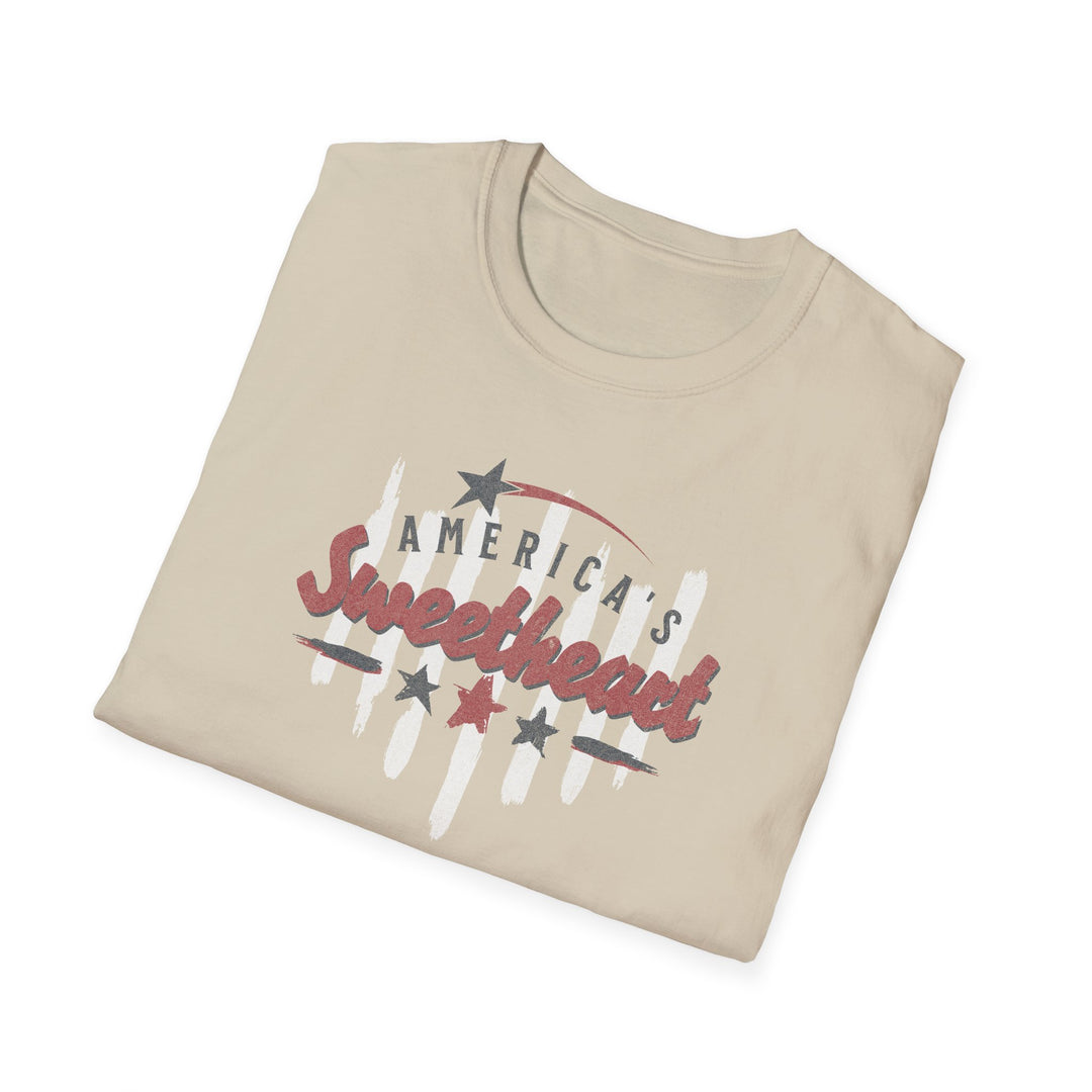 America's Sweetheart T-Shirt - Retro Patriotic Stars & Stripes Tee