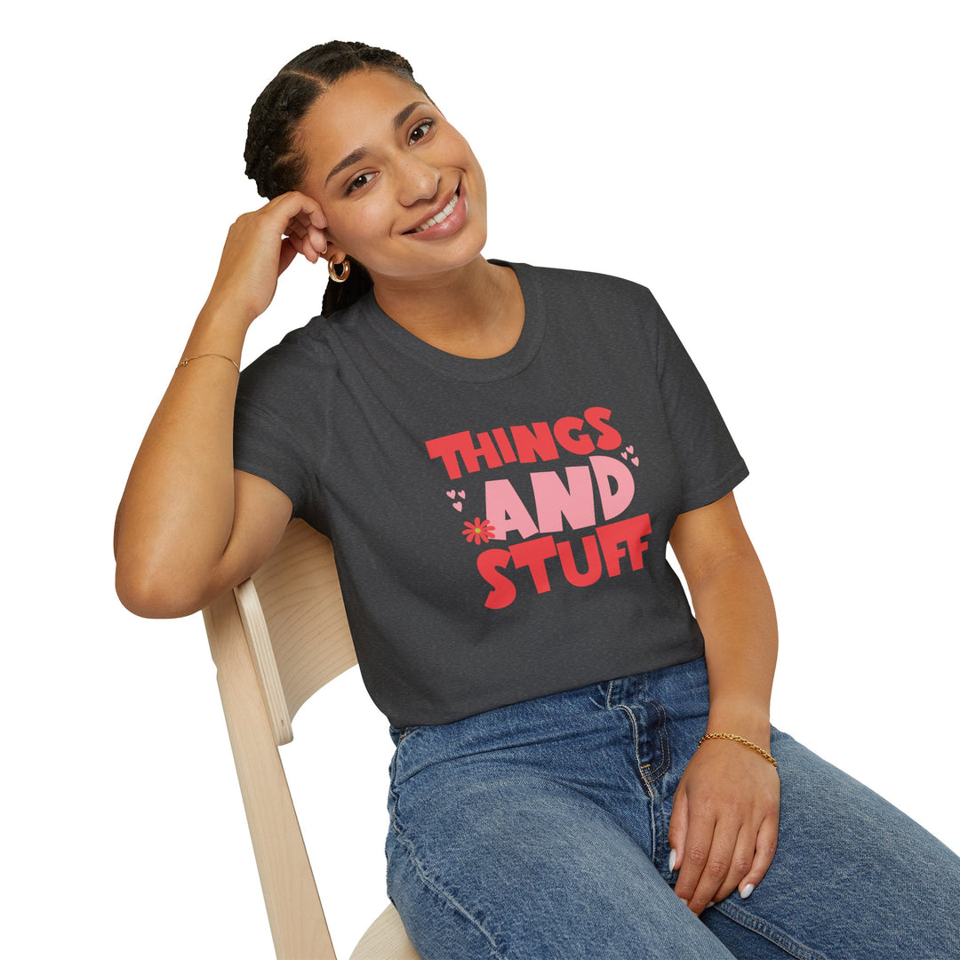 Things and Stuff Retro Typography T-Shirt