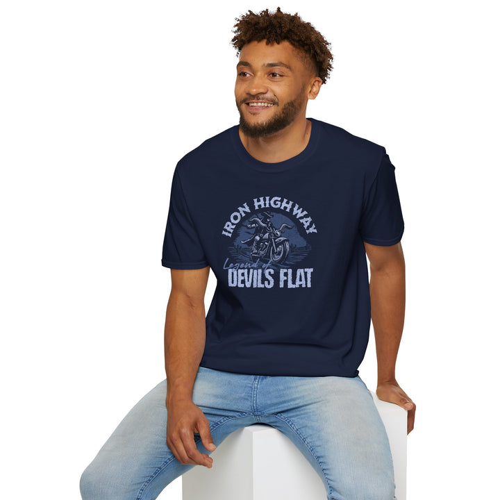 Iron Highway Motorcycle T‑Shirt — "Devils Flat" Vintage Biker Tee