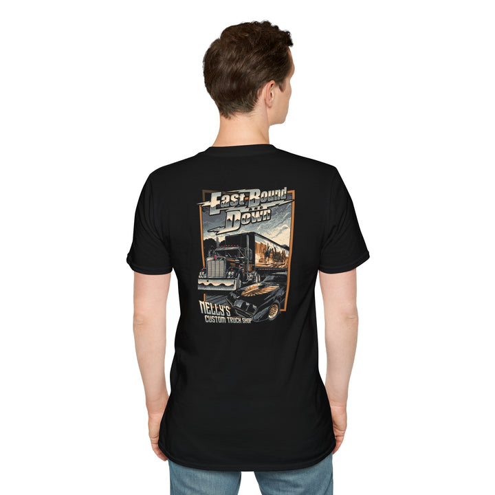 Trucker Graphic T-Shirt - "East Bound and Down" Vintage Semi Truck Design