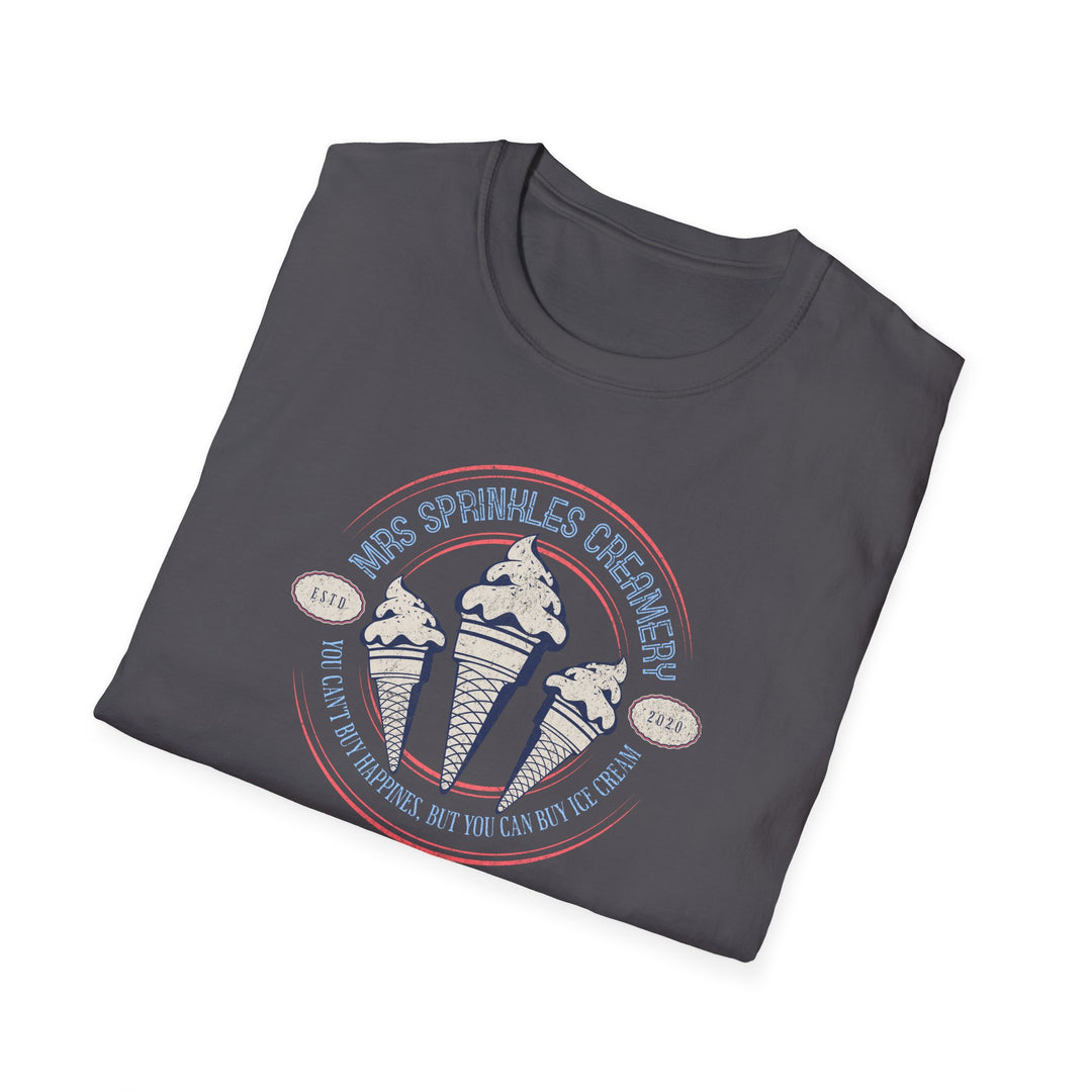 Ice Cream Parlor Vintage T-Shirt — 'Mrs Sprinkles Creamery' Retro Logo