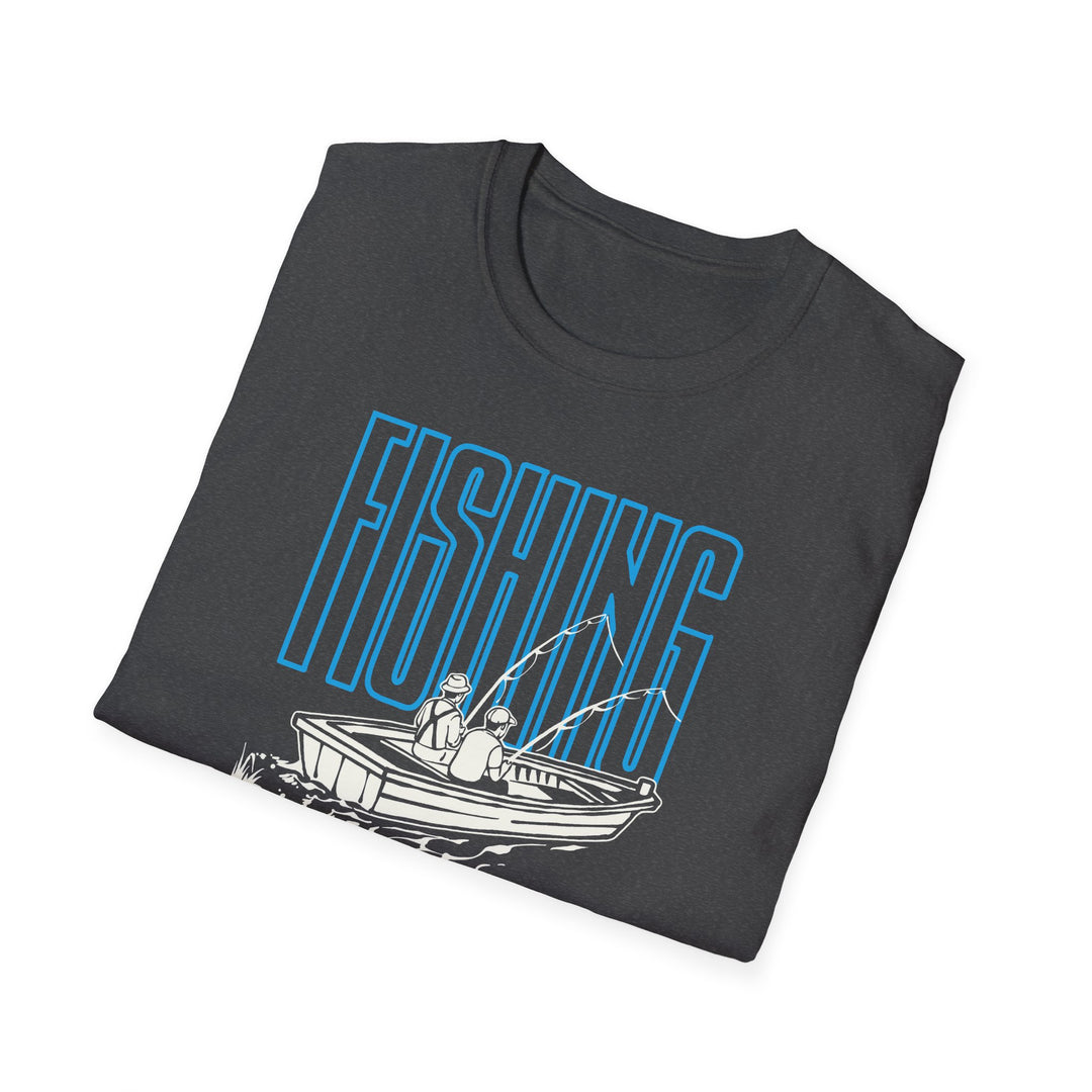 Fishing Is Cheaper Than Therapy T-Shirt — Boat Angler Graphic Tee