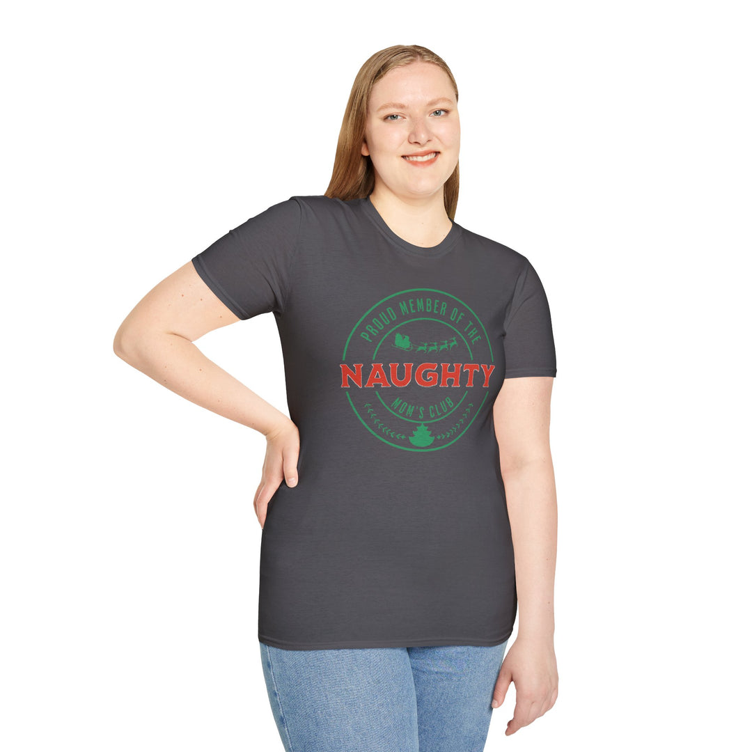 Naughty Mom's Club T-Shirt — 'Proud Member of the Naughty Mom's Club' Christmas Tee