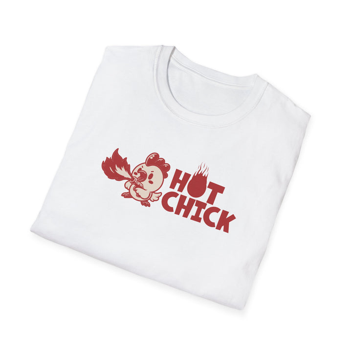 Hot Chick T-Shirt – Retro Flame Chicken Graphic Tee