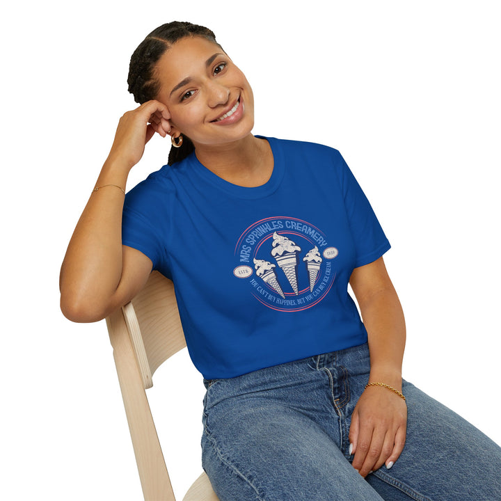 Ice Cream Parlor Vintage T-Shirt — 'Mrs Sprinkles Creamery' Retro Logo