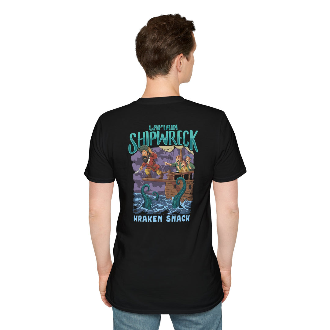 Captain Shipwreck "Kraken Snack" Design - Nautical Adventure Unisex T-Shirt