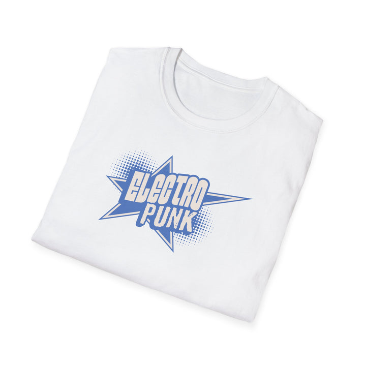 Electro Punk Star T‑Shirt — Retro Blue Lightning Music Tee