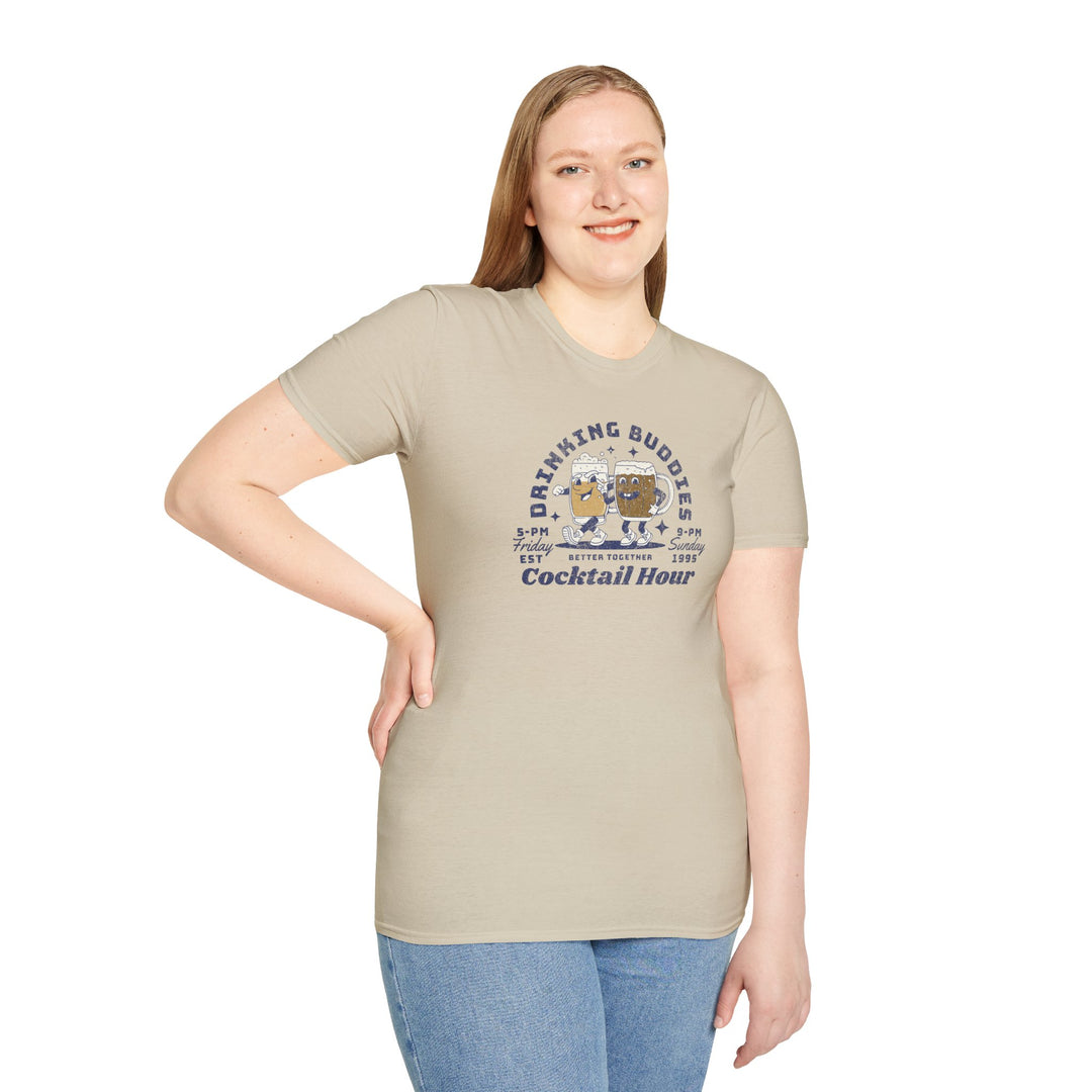 Cocktail Hour T‑Shirt — Drinking Buddies Vintage Bar Graphic Tee