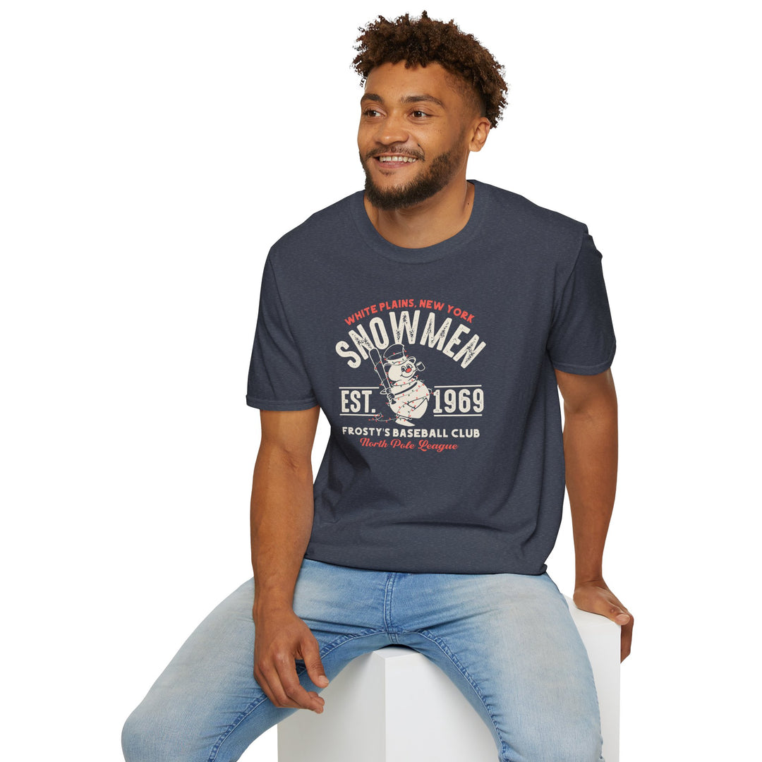 Snowmen Baseball Club T‑Shirt — Frosty’s EST. 1969 Vintage Winter Tee