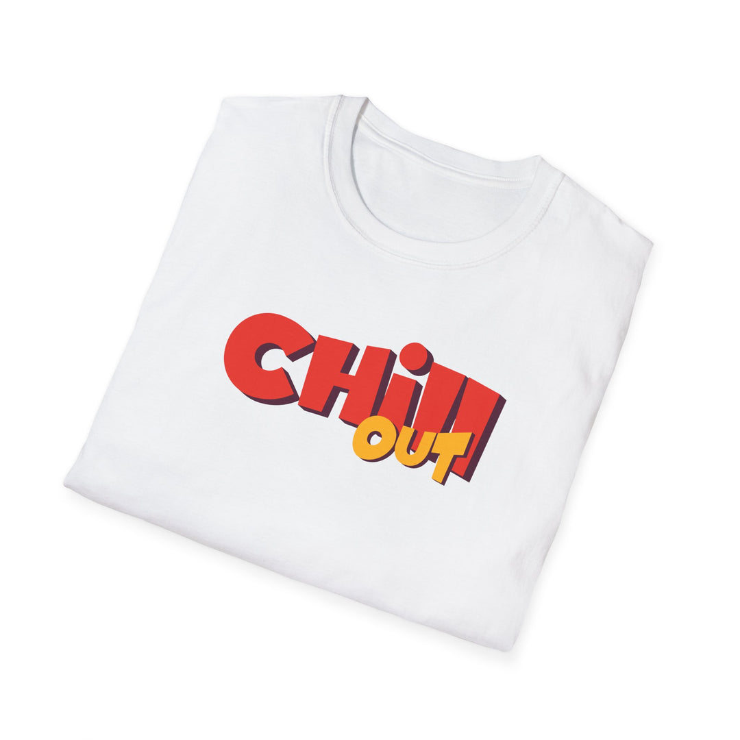 Chill Out T-Shirt — Retro Red & Yellow Graphic Tee