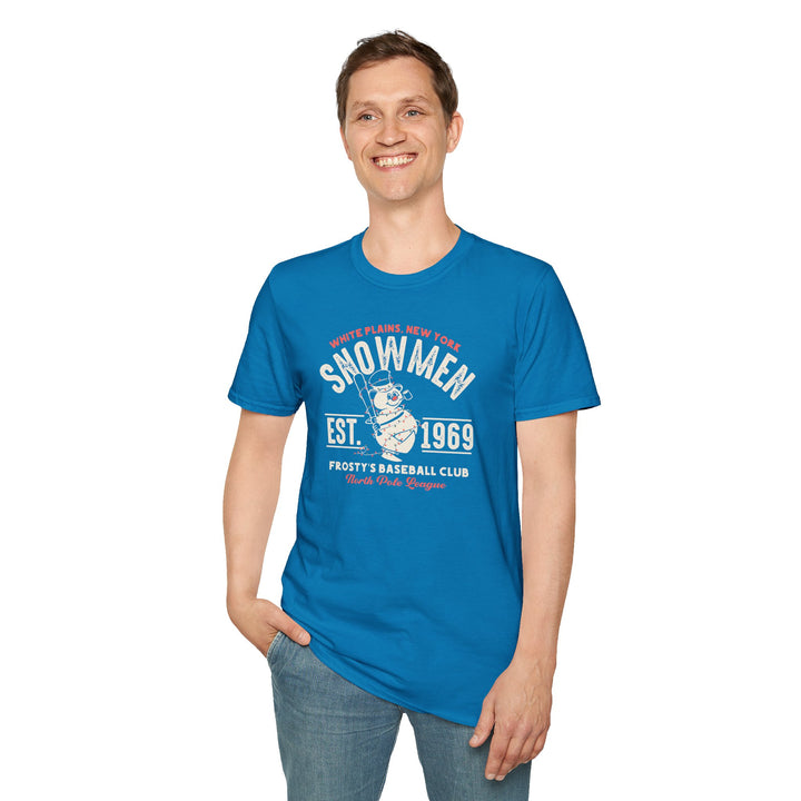 Snowmen Baseball Club T‑Shirt — Frosty’s EST. 1969 Vintage Winter Tee