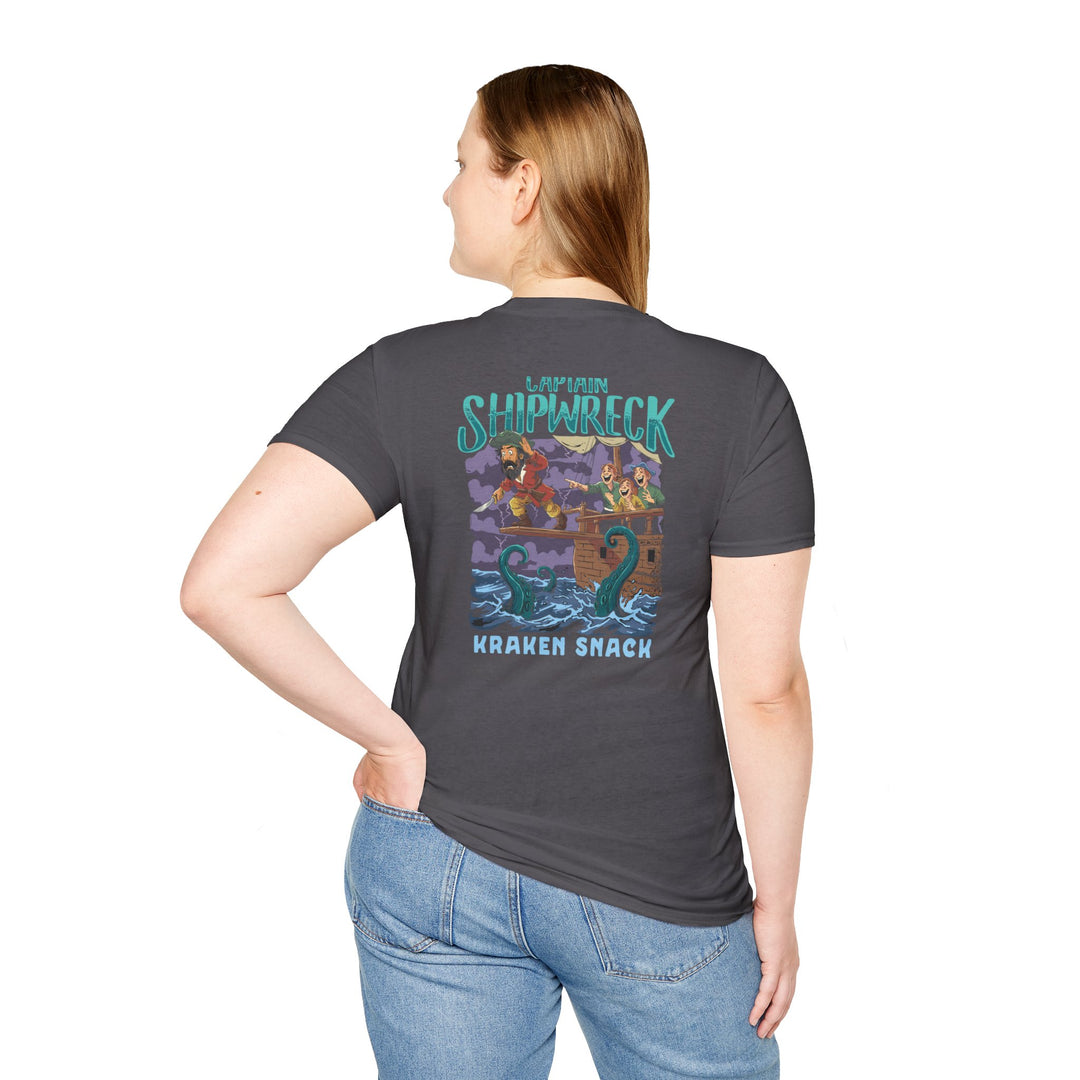 Captain Shipwreck "Kraken Snack" Design - Nautical Adventure Unisex T-Shirt