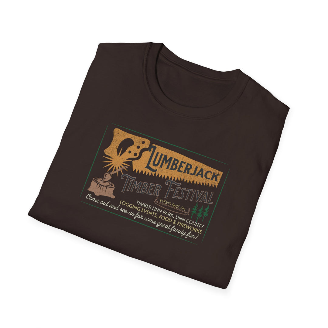 Lumberjack Timber Festival T-Shirt - Vintage Rustic Logging Event Tee