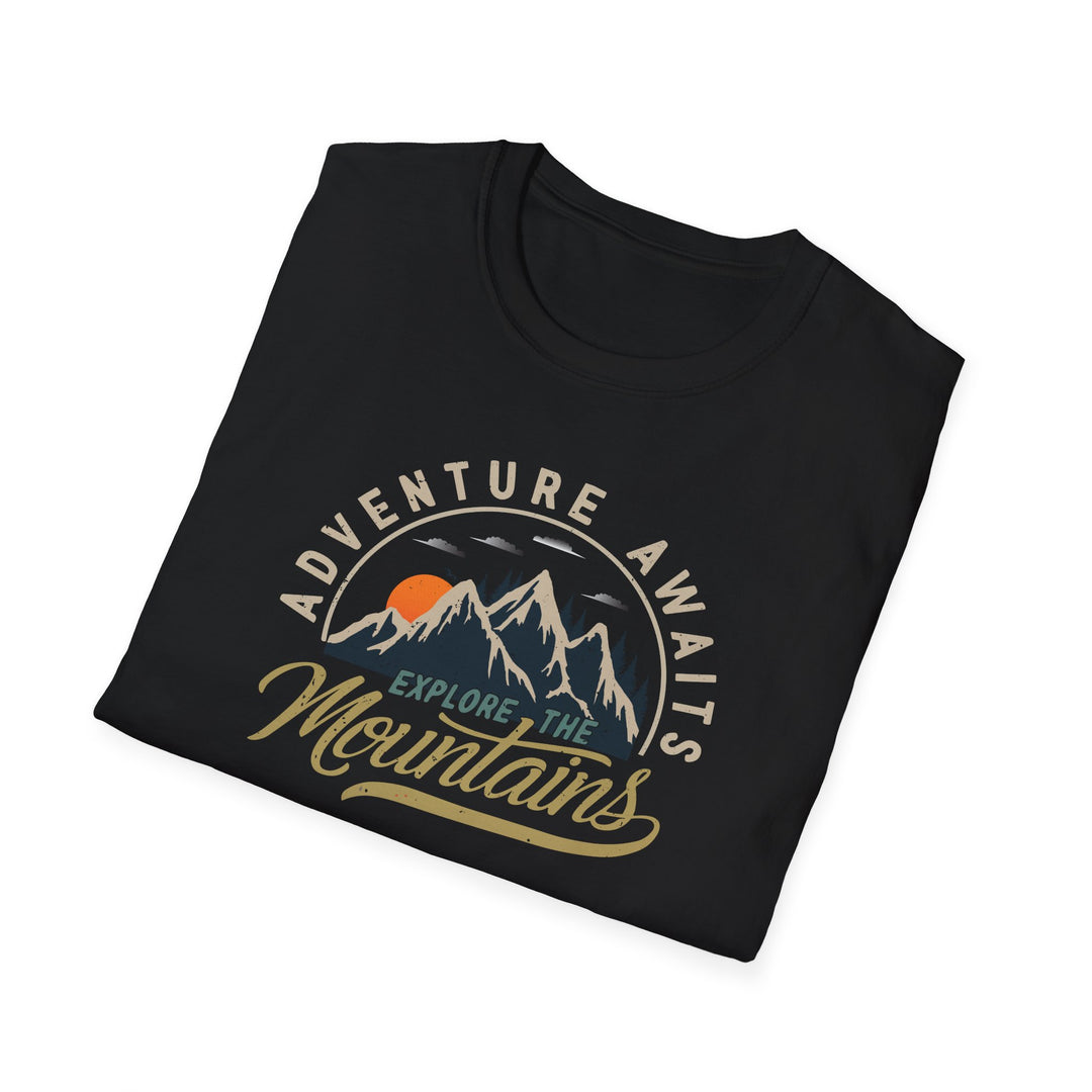 Adventure Awaits Explore the Mountians Unisex Softstyle T-Shirt – Perfect  for Outdoor Enthusiasts