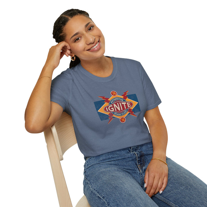 Ignite Retro Badge T-Shirt — Vintage Automotive Graphic Tee