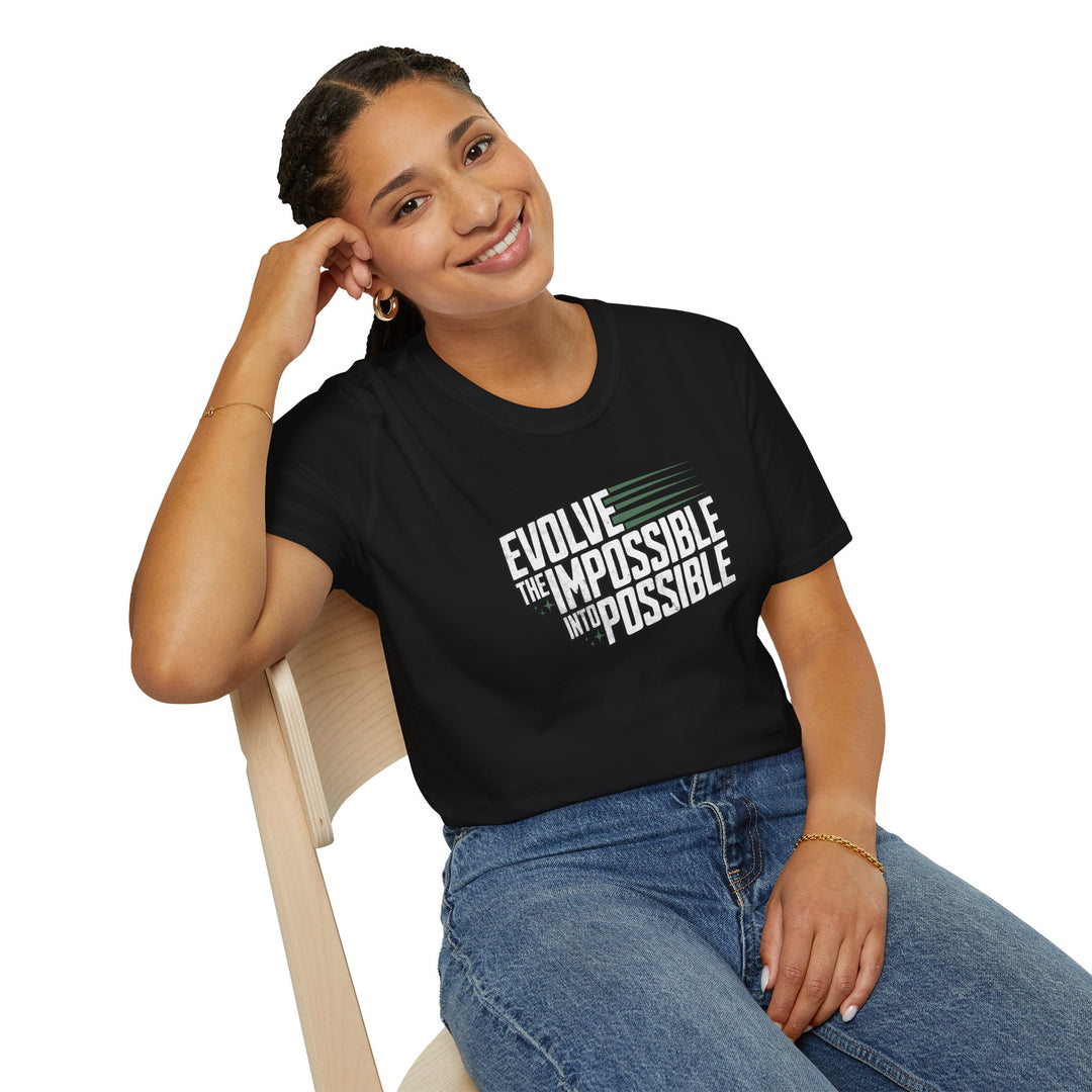 Motivational T-Shirt — "Evolve the Impossible Into Possible" Inspirational Tee