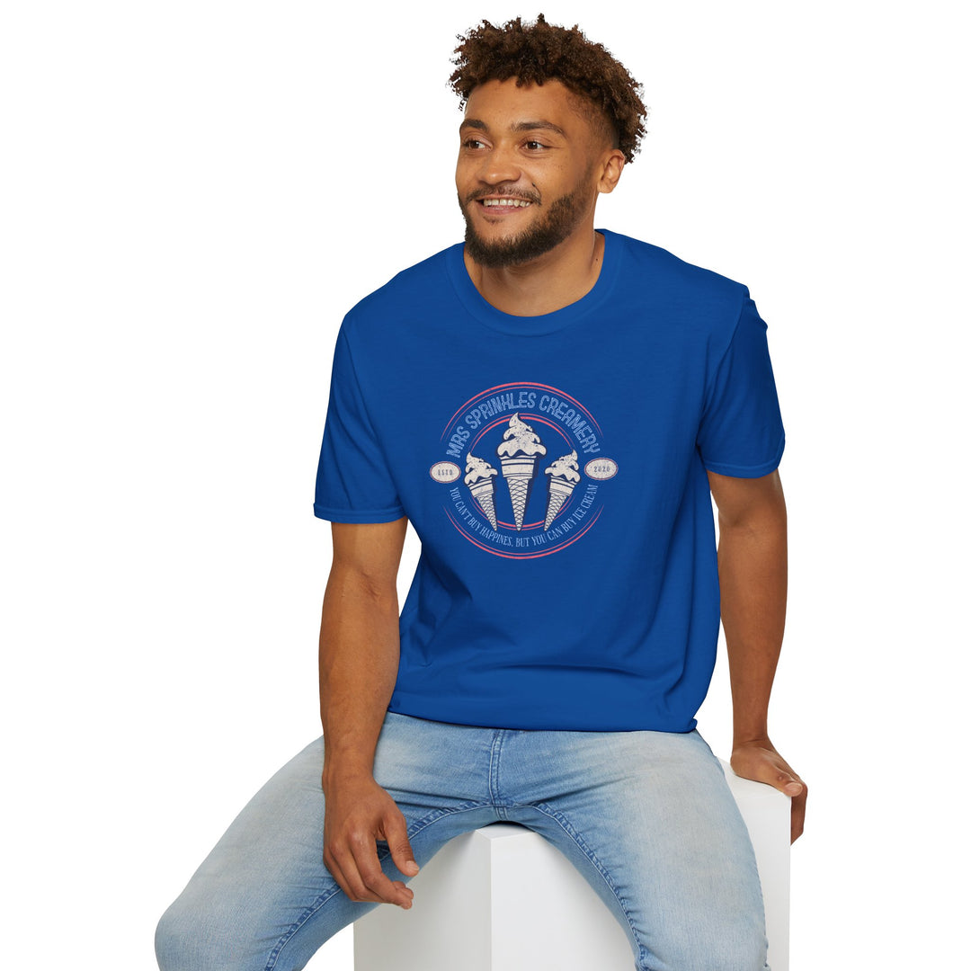 Ice Cream Parlor Vintage T-Shirt — 'Mrs Sprinkles Creamery' Retro Logo