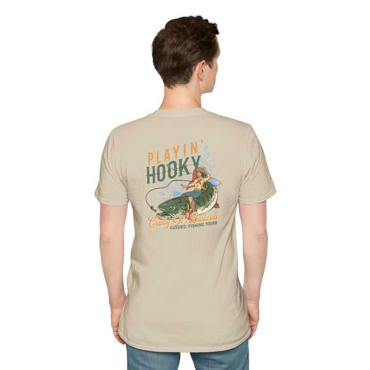 Playin' Hooky T-Shirt — Vintage Crabby Ol Bastard Fishing Tee