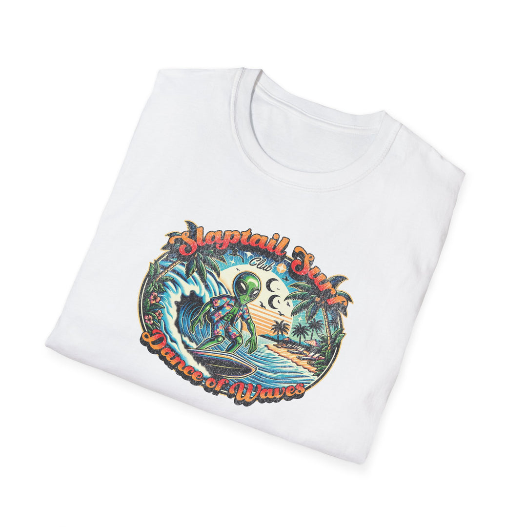 T-Shirt — "Slaptail Surf Club" Astronaut Surfing Vintage Graphic Tee
