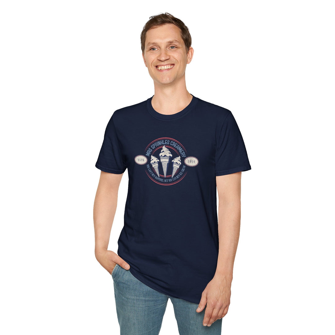 Ice Cream Parlor Vintage T-Shirt — 'Mrs Sprinkles Creamery' Retro Logo