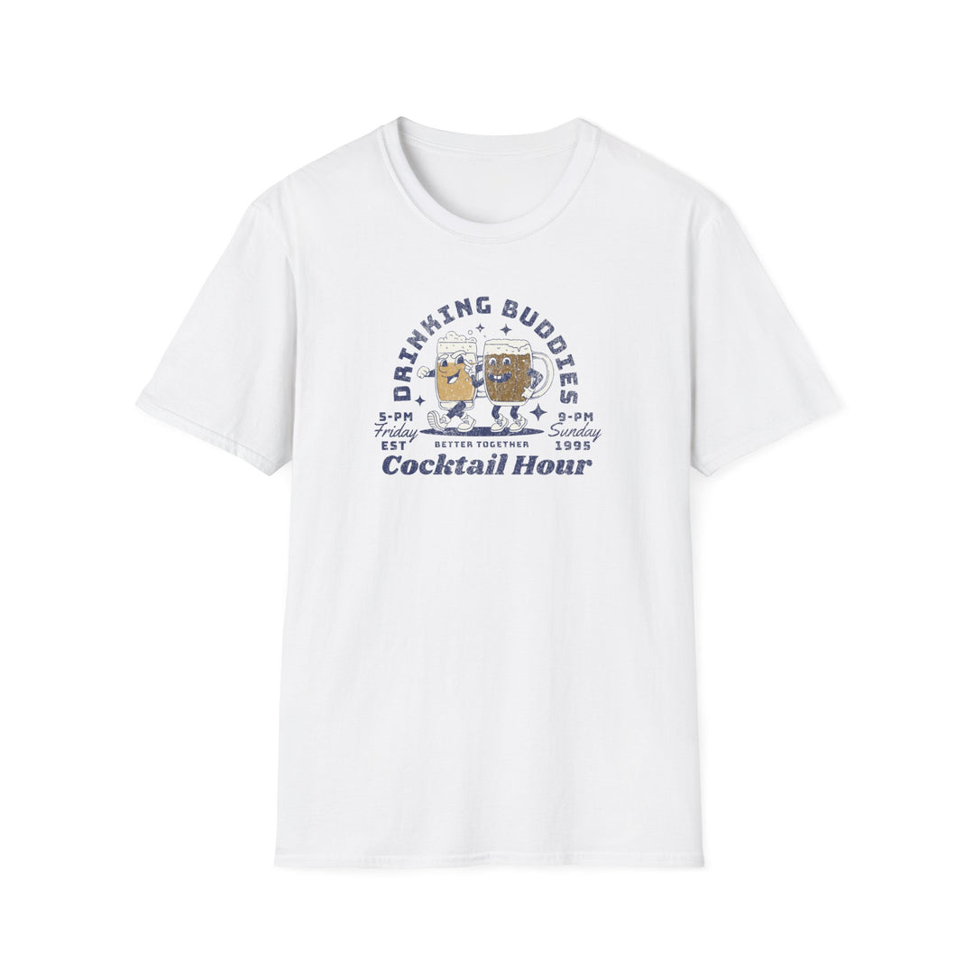 Cocktail Hour T‑Shirt — Drinking Buddies Vintage Bar Graphic Tee