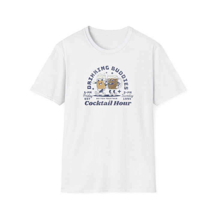 Cocktail Hour T‑Shirt — Drinking Buddies Vintage Bar Graphic Tee